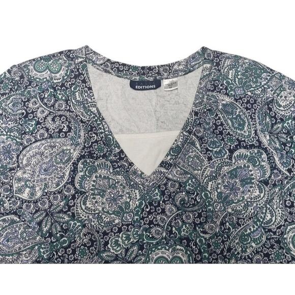 Basic Editions Floral Paisley Shirt Cotton Blend Sz S Retro Y2K Mallcore 2010s - Picture 4 of 7